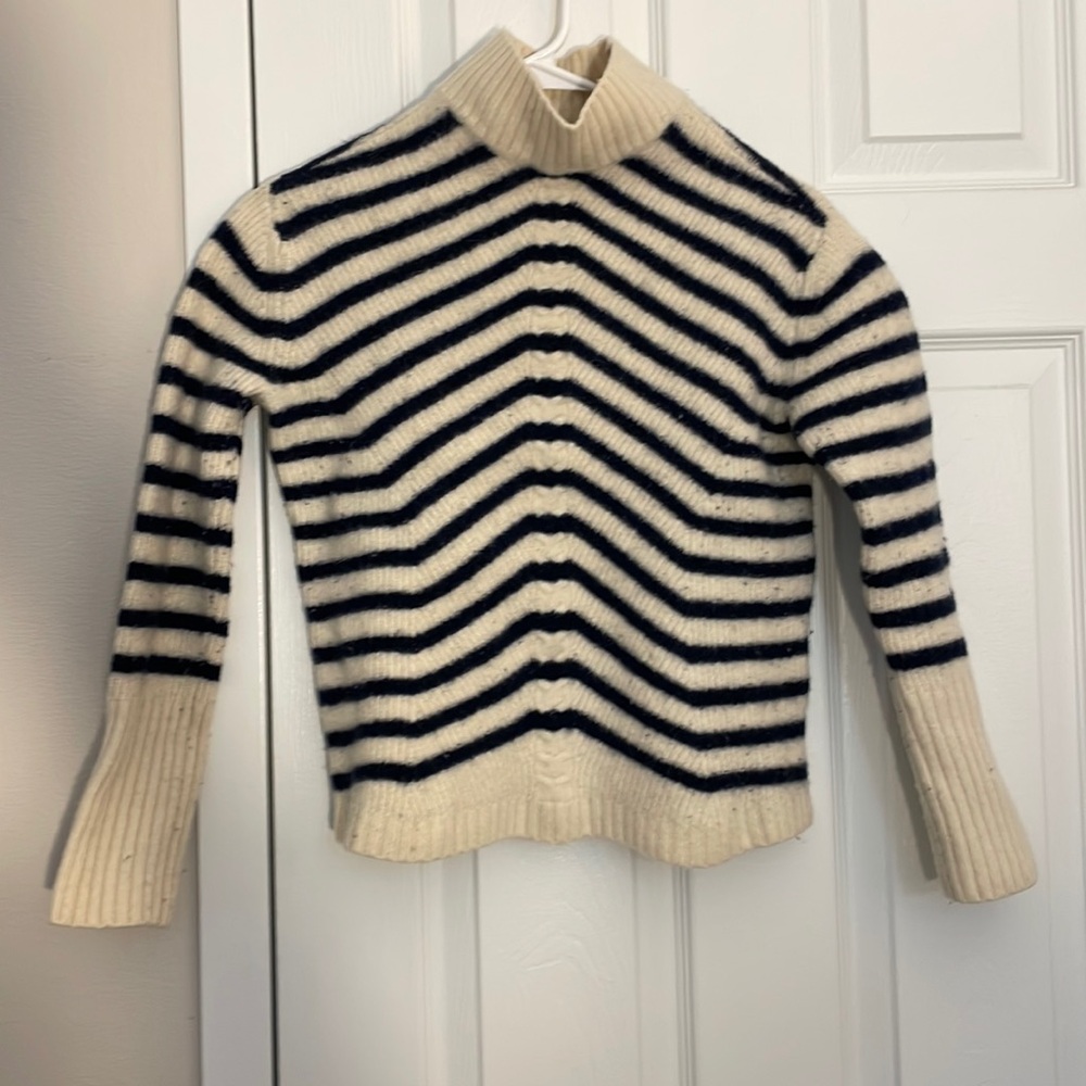 Vineyard Vines Cream and Black Cowl Neck Sweater
